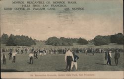 Recreation Grounds, Golden Gate Park San Francisco, CA Postcard Postcard Postcard