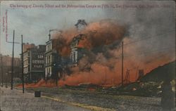 The Burning of Lincoln School and the Metropolitan Temple on Fifth St April 18, 1906 Postcard