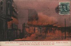 Dying Embers of Metropolitan Temple Postcard