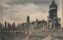 Ruins of San Francisco's City Hall and Vicinity After the Fire of 18-20, 1906 Postcard