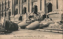 View of Fallen Pillars of the Famous City Hall, The Larkin St. Side San Francisco, CA Postcard Postcard Postcard