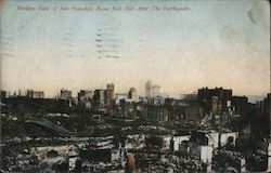 Birdseye View of San Francisco from Nob Hill After the Earthquake California Postcard Postcard Postcard