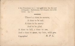 Earthquake Poem by R.P.L. Postcard