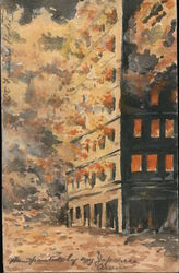 St. Francis Hotel in Flames Postcard