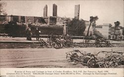 Remains of Auto and Carriage in Front of Crocker Residence, Nob Hill San Francisco, CA Postcard Postcard Postcard