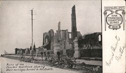 Ruins of the Crocker Residence, Showing Their Carriages Burned in the Streets San Francisco, CA Postcard Postcard Postcard