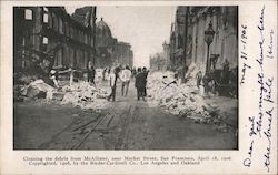 Cleaning the Debris from McAllister, near Market Street San Francisco, CA Postcard Postcard Postcard