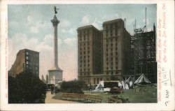 Union Square and St Francis Hotel and Camp After the Fire Postcard