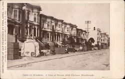 Open-Air Kitchens, A Line of Stoves with Various Windbreaks San Francisco, CA Postcard Postcard Postcard