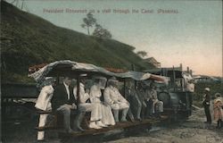 President Roosevelt on a Visit Through the Canal (Panama) Postcard