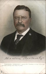 Portrait and Signature of Theodore Roosevelt Postcard