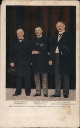 Grover Cleveland, Theodore Roosevelt and David R. Francis Postcard