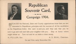 Republican Souvenir Card, Campaign 1904 Postcard