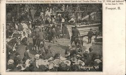 President Roosevelt - Freeport, Ill. - Directly in front of boulder Postcard