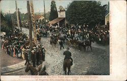 President Roosevelt On The River Road Approaching The Free Bridge at Argenta, Ark. Postcard