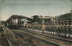 President Roosevelt reviewing the Marines at Camp Elliot-Panama. Postcard