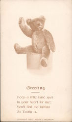 Greeting: Keep a little bare spot in your heart for me; You'll find me faithful as Teddy B. Theodore Roosevelt Postcard Postcard Postcard