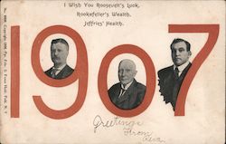 I Wish You Roosevelt's Luck, Rockefeller's Wealth, Jeffries' Health, 1907 Theodore Roosevelt Postcard Postcard Postcard