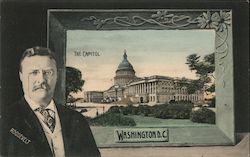 Roosevelt & The Capitol, Washington D.C. Theodore Roosevelt Postcard Postcard Postcard