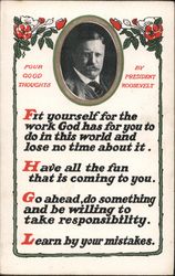 Four Good Thoughts By Theodore Roosevelt Postcard