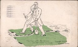 The Man with the Spade and the Ditch he made. Theodore Roosevelt Postcard Postcard Postcard