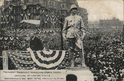 President Roosevelt Addressing 150,000 People Unveiling of Lawton Statue Theodore Roosevelt Postcard Postcard Postcard