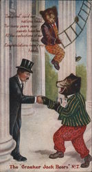 The "Cracker Jack Bears" No. 7 / Bears Greeting Teddy Roosevelt Theodore Roosevelt Postcard Postcard Postcard