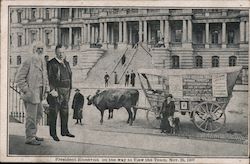 President Roosevelt on the way to View the Team. Nov. 29, 1907 Postcard