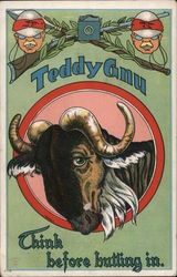 Teddy Gnu Think Befor Butting In Postcard