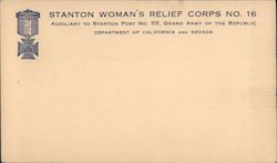 Stanton Woman's Relief Corps No. 16 Postcard