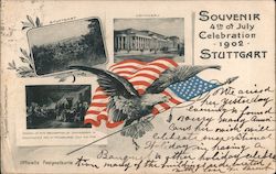 Souvenir 4th of July Celebration 1902 Stuttgart Germany Postcard Postcard Postcard