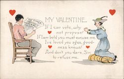 Women Have The Vote - My Valentine, If I can vote, why not propose? Postcard