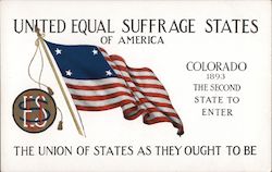 United Equal Sufferage States of America Women's Suffrage Postcard Postcard Postcard