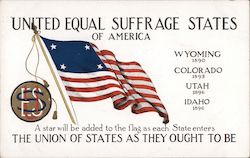 United Equal Suffrage States of America The Union of States as They Ought to Be Women's Suffrage Postcard Postcard Postcard