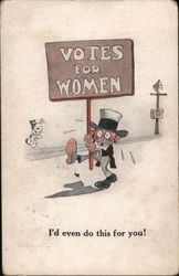 Votes For Women - A Boy Carrying a Sign Postcard