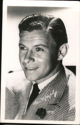 Vintage photo of male actor Gus Murphy wearing checked coat Postcard