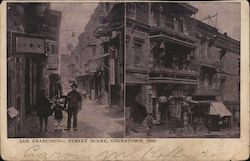 San Francisco Street Scene, Chinatown  1906 California Postcard Postcard Postcard