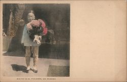 A Man Holding Flowers in Chinatown San Francisco, CA Postcard Postcard Postcard