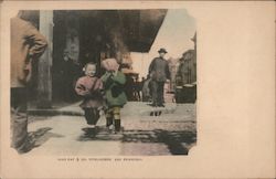 Two Young Children in Chinatown Postcard