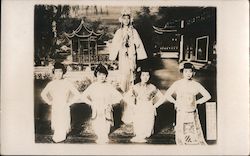 Five Girls in Traditional Asian Garb Chinatown Postcard