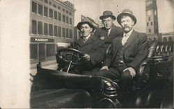 Three Men Posing in a Car San Francisco, CA Postcard Postcard Postcard