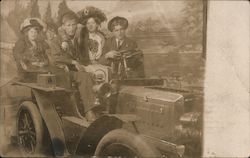 Two Men and Two Women Posing in a Car San Francisco, CA Postcard Postcard Postcard