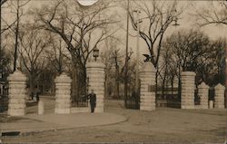 A Man Posing At the Entrance to a Park San Francisco, CA Postcard Postcard Postcard