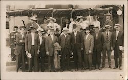 A Large Group of People In a Cable Car and Standing in Front of a Cable Car San Francisco, CA Postcard Postcard Postcard