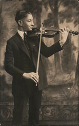 A Man Playing a Violin San Francisco, CA Postcard Postcard Postcard