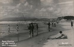 Bass Fishing at the beach Postcard