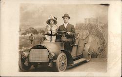 Cliff House A Man and a Woman Posing in a Car San Francisco, CA Postcard Postcard Postcard