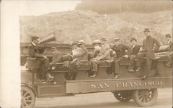 Several Men and Women in a Large Open Air Car San Francisco, CA Postcard Postcard Postcard