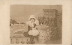 A Young Girl Sitting on a Wall San Francisco, CA Postcard Postcard Postcard