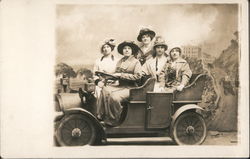 Five Women in a Car, Cliff House Postcard